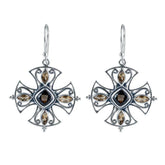 SE-8217-CO1 Sterling Silver Earring With Smokey Quartz, Citrine Jewelry Bali Designs Inc